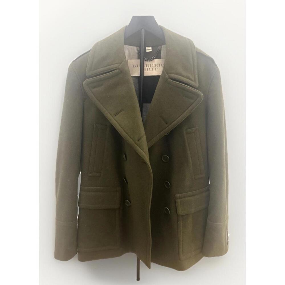 Burberry Brit Wool Olive Green Pea coat